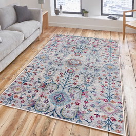 Conceptum Alfombra Woosonıl106 Azul, Naranja, Rosa y Gris (160 x 230 cm)